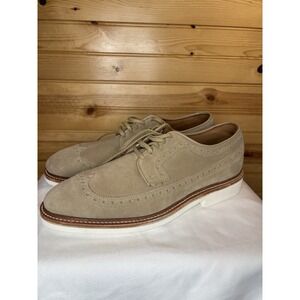 Allen Edmonds William Suede Wingtip Oxford Flats Men Bone Brown 10.5 NWoB $450